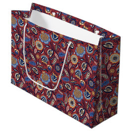 Gift Bag - Boho fet Blommigt Red