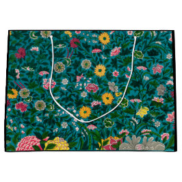 GIFT BAG CHINESE BLOMMÖNSTER BLACK AND GRÖNT