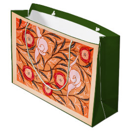 GIFT BAG CHINESE BLOMMÖNSTER IN ORANGE