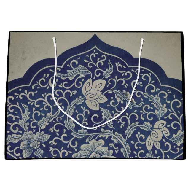 GIFT BAG CHINESE MÖNSTER BLACK OCH BLUE (Framsidan)