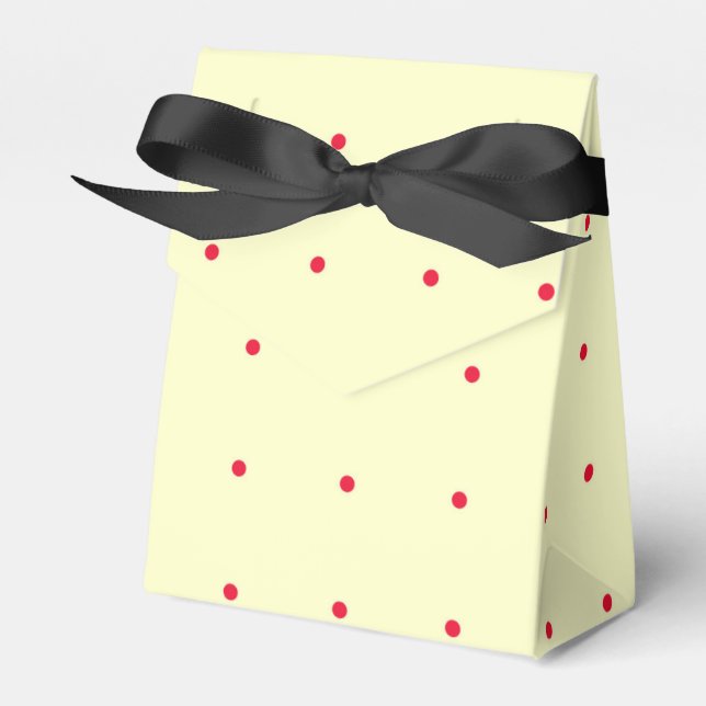 Gift Bag Cream med Red Dots och Black Ribbon Presentaskar (Framsidan Sidan)