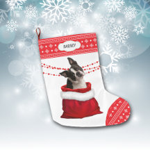 Gift Bag Cute Boston Terrier Hund Snowflake Gräns