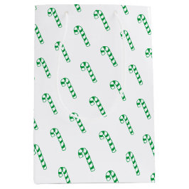 Gift Bag - Grönt och vita Polkagrisar