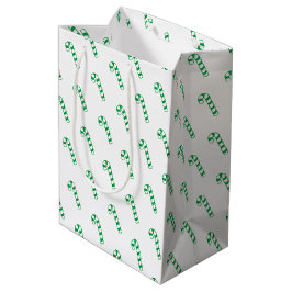 Gift Bag - Grönt och vita Polkagrisar