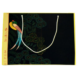 GIft Bag JAPANESE PARROT IN BLACK AND GULT