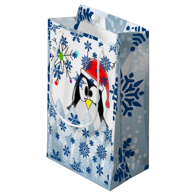 Gift Bag jul Penguin (Framsidan Vinklad)