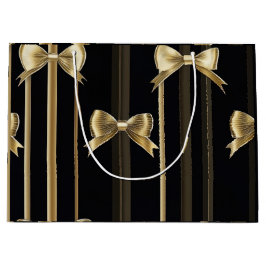 Gift Bag med svart bas och Golden Bow