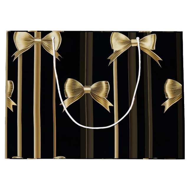 Gift Bag med svart bas och Golden Bow (Framsidan)