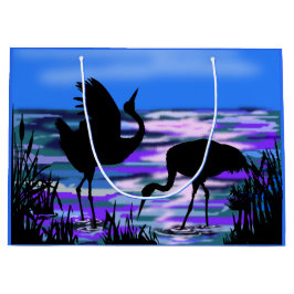 Gift Bag med tranes Bird vid Sunset Sjö