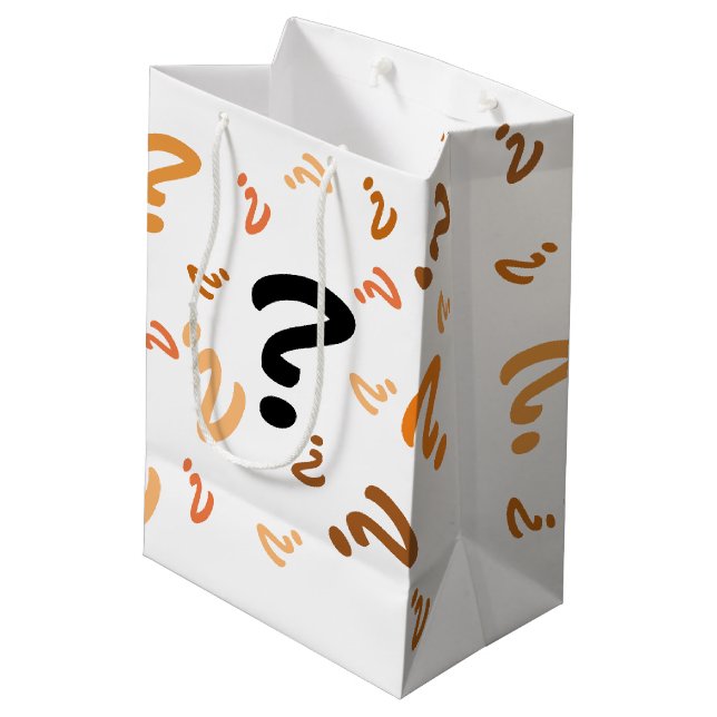 Gift Bag - Orange - Frågemärken (Baksidan Vinklad)