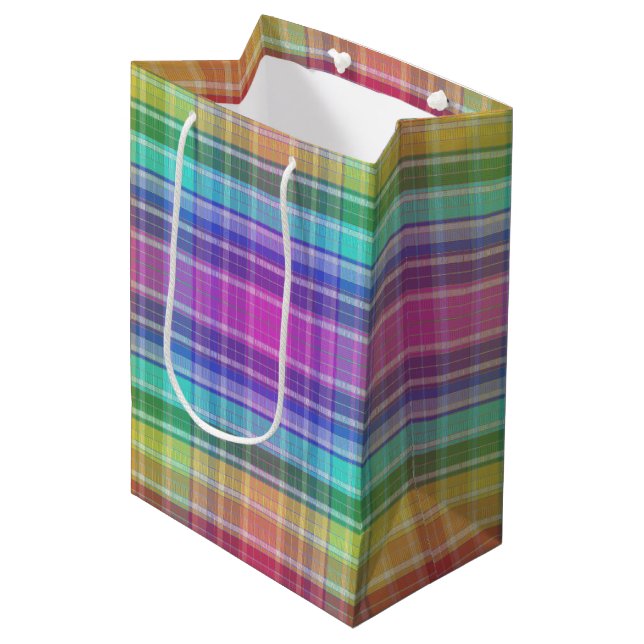 Gift Bag - Rainbow Madras (Framsidan Vinklad)