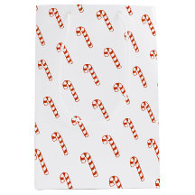 Gift Bag - Röda och vita Polkagrisar