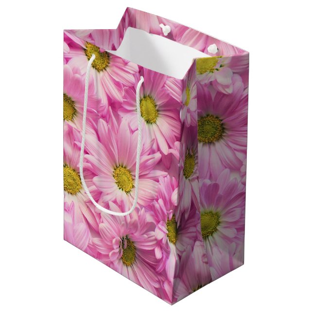 Gift Bag - Rosa Gerbera Daisy (Framsidan Vinklad)