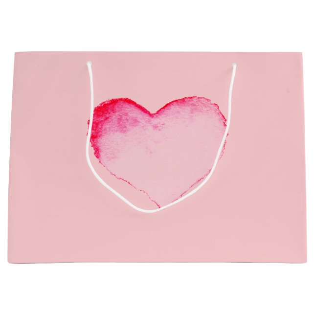 Gift Bag ROSA WATERCOLOR HEART (Framsidan)
