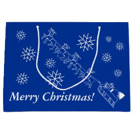 Gift Bag - Santa and Sleigh i Snö (LRG)