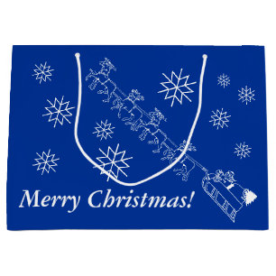 Gift Bag - Santa and Sleigh i Snö (LRG)