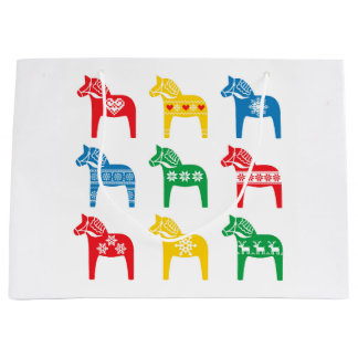 GIFT BAG SCANDINAVIAN DALA HORSE DESIGN