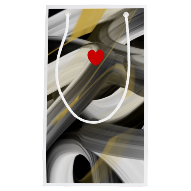 Gift Bag Trend Abstrakt Art Black White Guld (Framsidan)