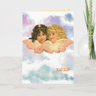 GIFT BAG TWIN ANGELS IN PASTELS KORT