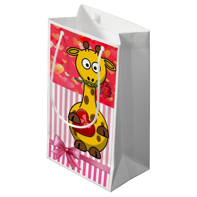 Gift Bag Valentines Giraffe (Framsidan Vinklad)