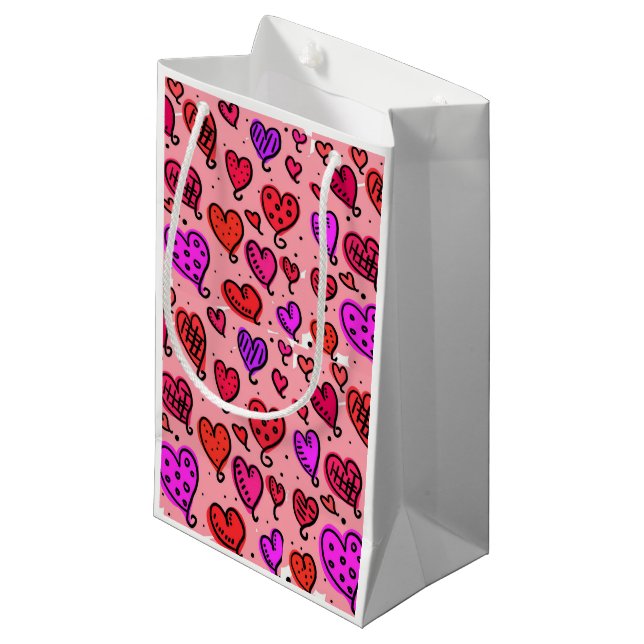 Gift Bag Valentines hjärtan (Framsidan Vinklad)