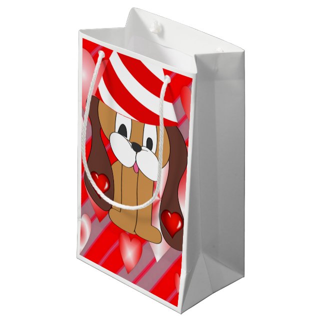 Gift Bag Valentines Hund (Framsidan Vinklad)