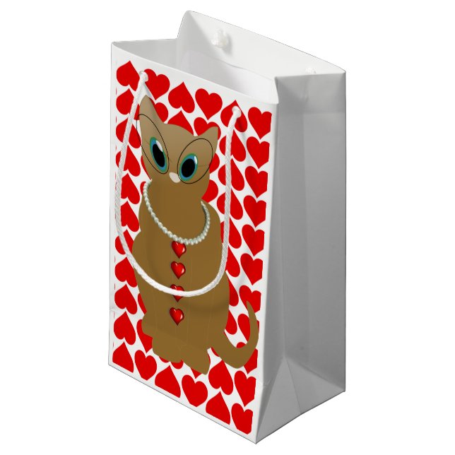 Gift Bag Valentines katt (Framsidan Vinklad)