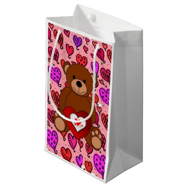 Gift Bag Valentines Nalle (Framsidan Vinklad)