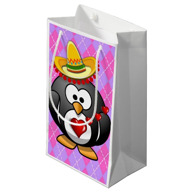 Gift Bag Valentines Penguin (Framsidan Vinklad)
