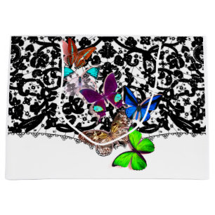 GIFT BAGS ANTIQUE SNÖRE OCH BUTTERFLIES