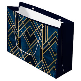 Gift Bags - Art Deco Blue & Guld Mirrored