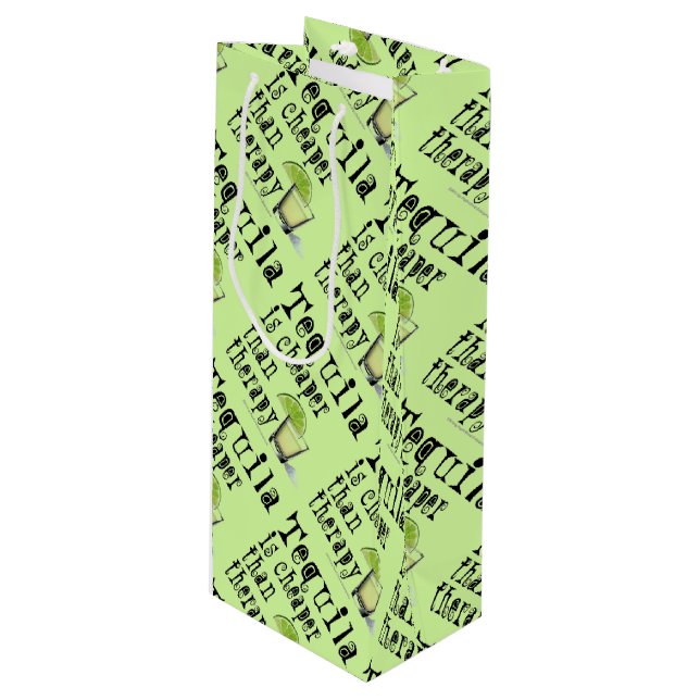 GIFT BAGS - TEQUILA, CHEAPER ÄN TEERAPY (Framsidan Vinklad)