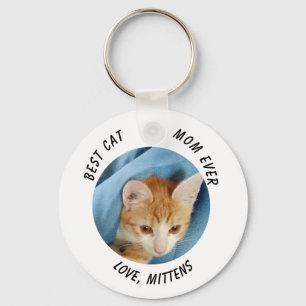 Gift Best Mamma Cat personlig Cat Photo and Namn Nyckelring