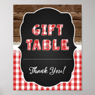 Gift Bord Sign - Red Baby Q Poster