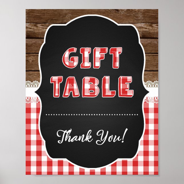 Gift Bord Sign - Red Baby Q Poster (Framsidan)