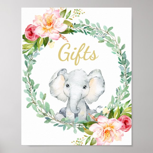 Gift Bord-skylt för babydusch Poster (Framsidan)