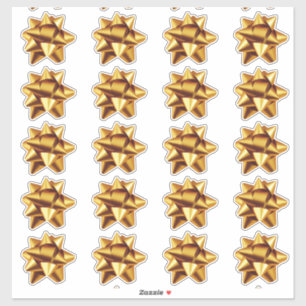 Gift Bow   Stickers   20 per lakan   GULD Klistermärken