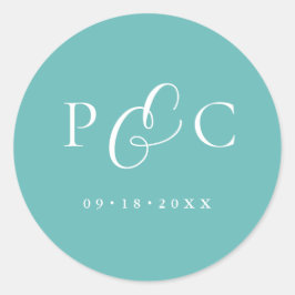 Gift Box Blue Wedding Calligraphy Envelope Sticker Runt Klistermärke