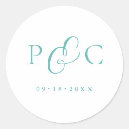 Gift Box Blue Wedding Calligraphy Envelope Sticker Runt Klistermärke