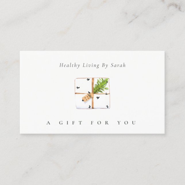 Gift box Gräs Leafy Festive Fauna Gift Certificate Visitkort (Framsida)