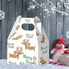 Gift-boxen Dachshund Reindeer God jul Presentaskar