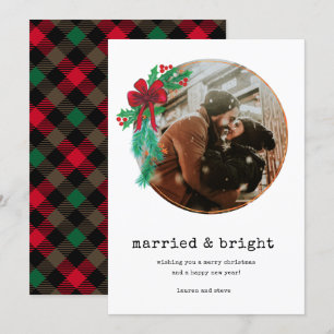 Gift Bright Photo Newlyged Couple jul Julkort