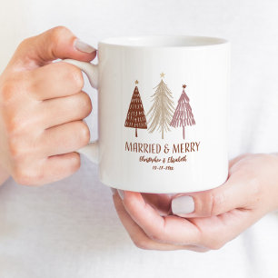 Gift Bröllop Första Julen Träd Semester Herr Fru Kaffemugg