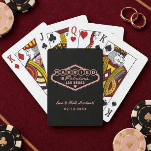 Gift Bröllop i det fantastiska Las Vegas Svart Ros Casinokort