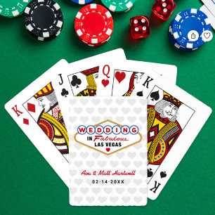 Gift Bröllop i fantastiska Las Vegas Hjärtan Grå Spelkort