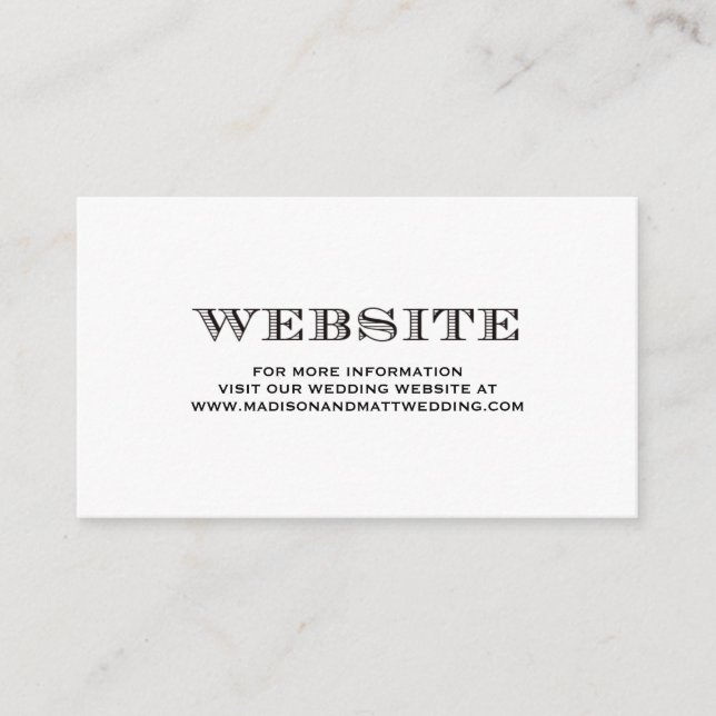 Gift | Bröllop webbplatskort Tilläggskort (Framsida)