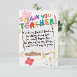 Gift card for teachers tack kort