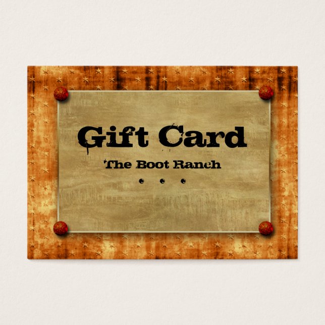 Gift Card Rust Denim Texas Star Visitkort (Framsidan)