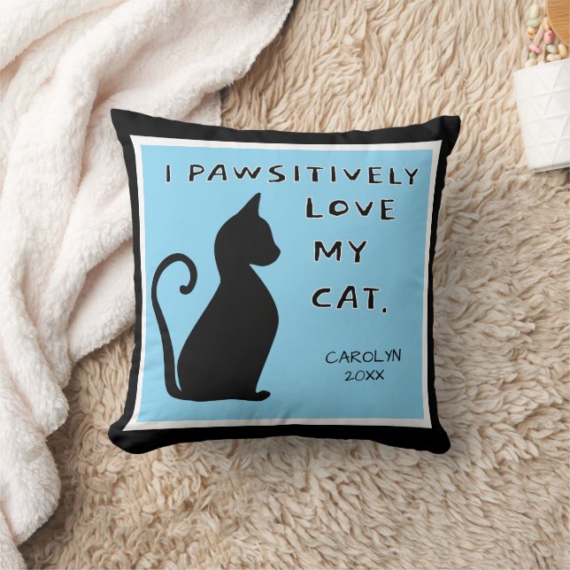 Gift! Cat Lover's söta egen Dekorativ kudde (Filt)