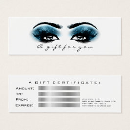 Gift Certificate Blue Marine White Lash Makeup Litet Visitkort